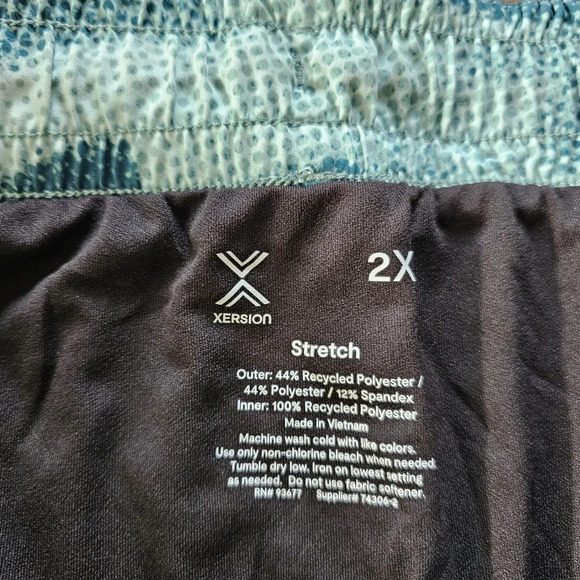 Xersion Green Camo Quick Dry Plus Train Running Shorts Size Women's 2X NEW - Picture 12 of 12